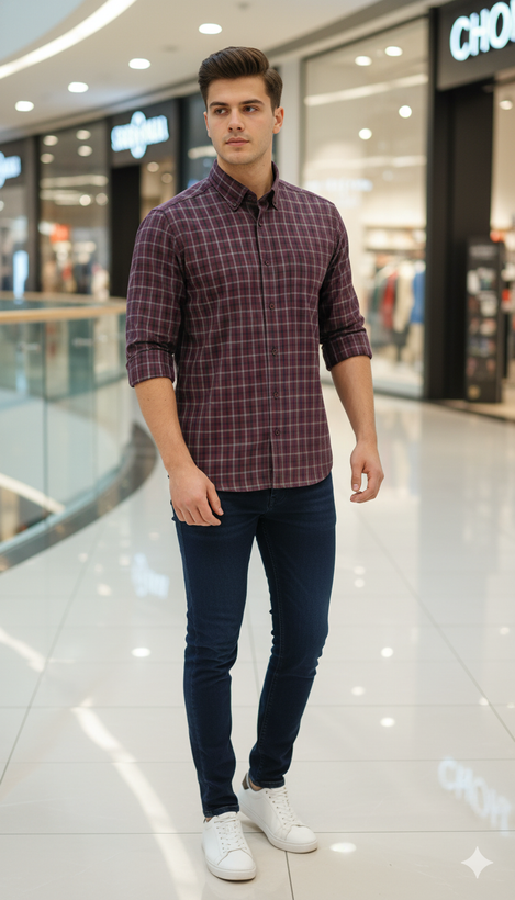 پیراهن پشمی چهارخانه ترک
